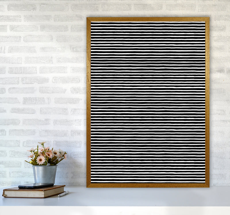 Marker Black Stripes Abstract Art Print by Ninola Design A1 Print Only