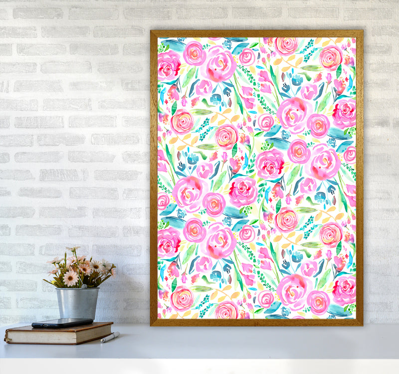Spring Days Pink Abstract Art Print by Ninola Design A1 Print Only
