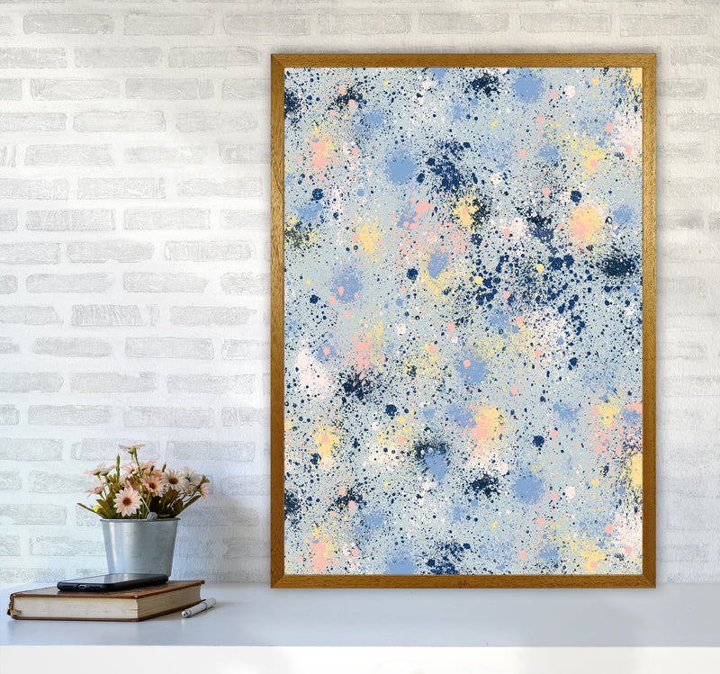 Ink Dust Blue Abstract Art Print by Ninola Design A1 Print Only