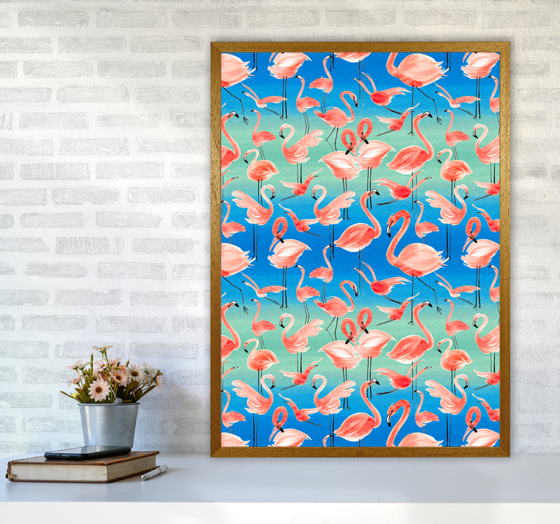 Flamingo Pink Abstract Art Print by Ninola Design A1 Print Only