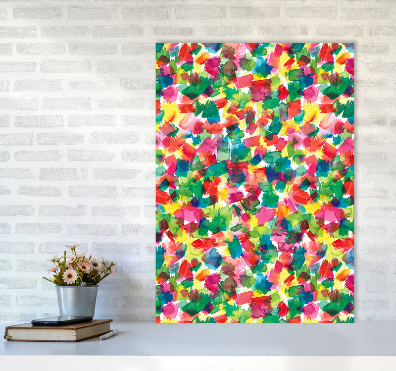 Spring Colors Multicolored Abstract Art Print by Ninola Design A1 Black Frame