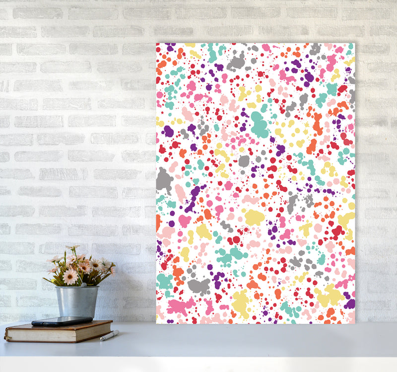Splatter Dots Multicolored Abstract Art Print by Ninola Design A1 Black Frame