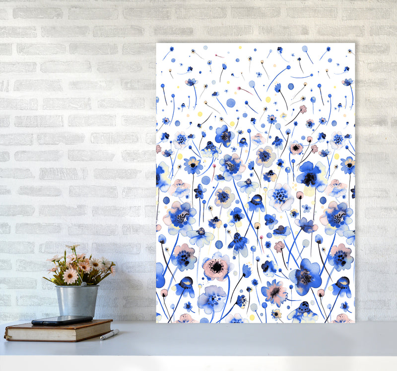 Ink Flowers Degraded Abstract Art Print by Ninola Design A1 Black Frame