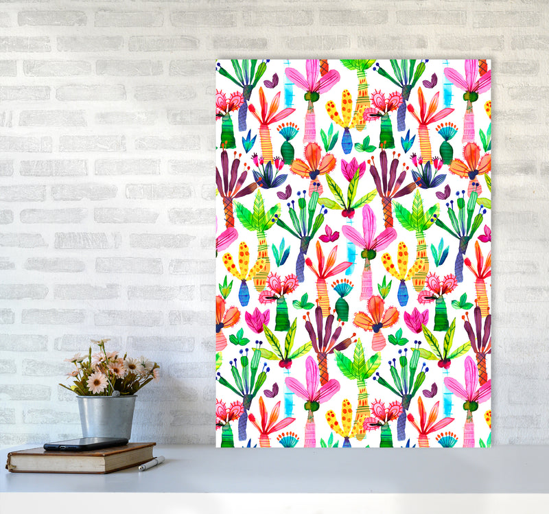 Palms Kids Garden Abstract Art Print by Ninola Design A1 Black Frame