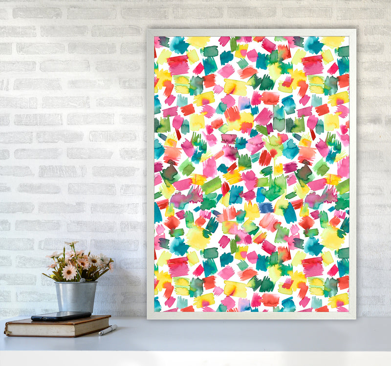 Abstract Spring Colorful Abstract Art Print by Ninola Design A1 Oak Frame
