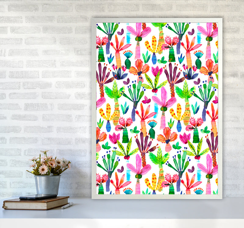 Palms Kids Garden Abstract Art Print by Ninola Design A1 Oak Frame