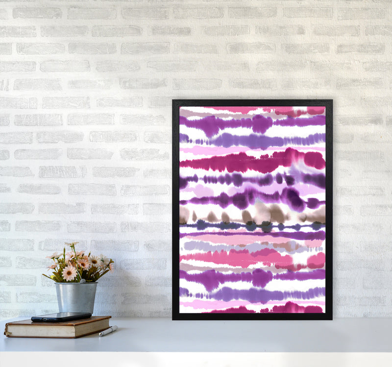 Soft Nautical Watercolor Lines Pink Abstract Art Print by Ninola Design A2 White Frame