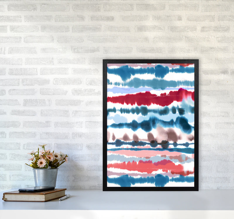 Soft Nautical Watercolor Lines Abstract Art Print by Ninola Design A2 White Frame