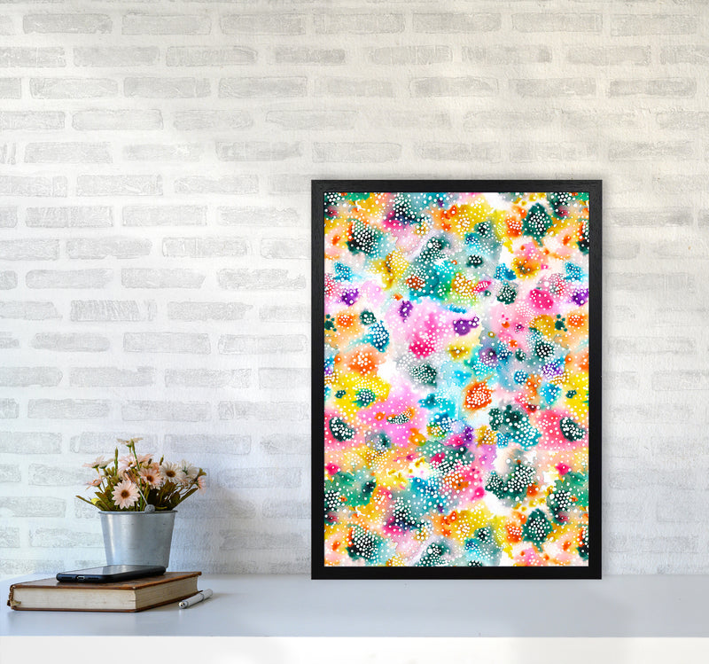 Experimental Surface Colorful Abstract Art Print by Ninola Design A2 White Frame