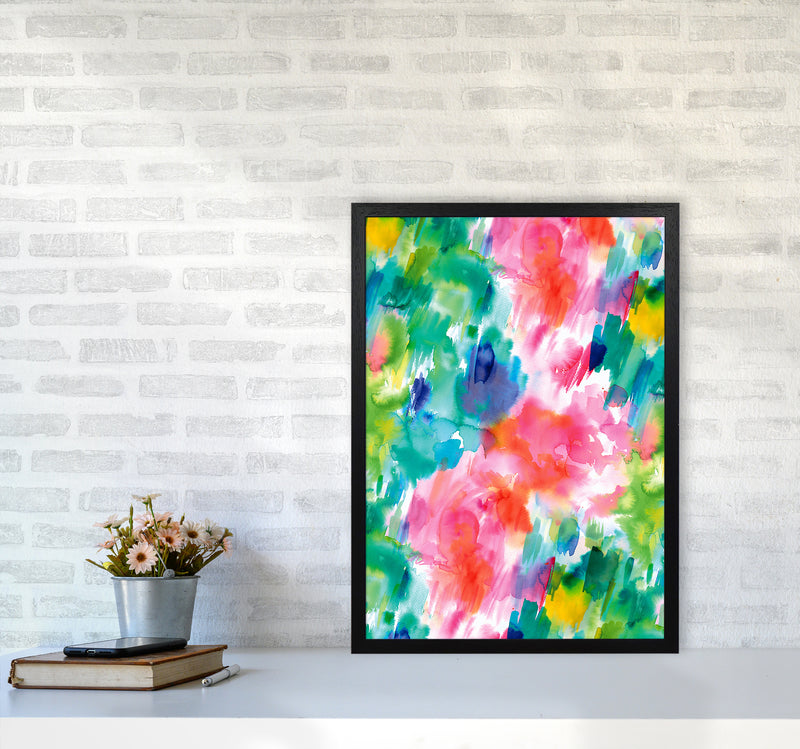 Painterly Waterolor Texture Abstract Art Print by Ninola Design A2 White Frame
