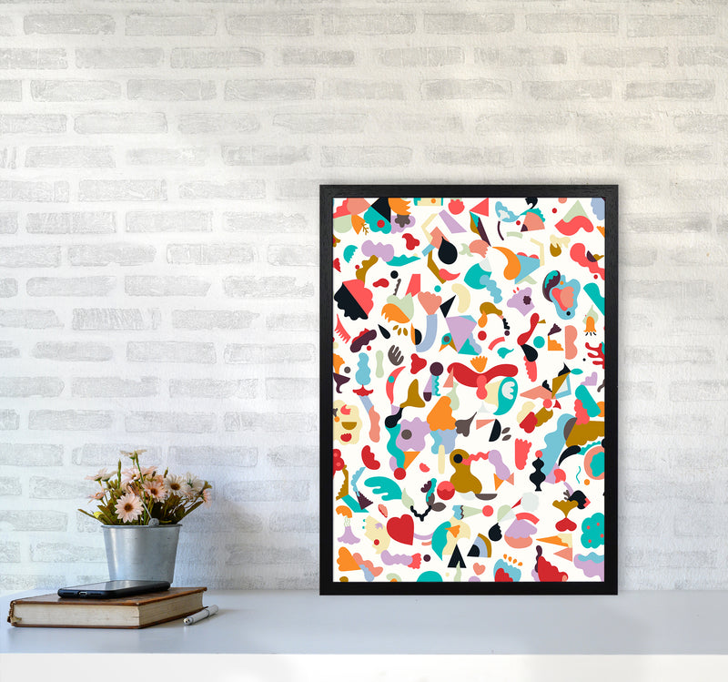Dreamy Animal Shapes White Abstract Art Print by Ninola Design A2 White Frame