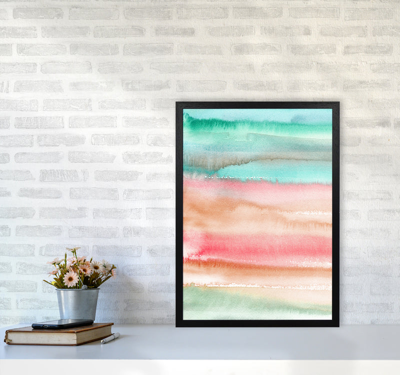 Gradient Watercolor Melon Abstract Art Print by Ninola Design A2 White Frame