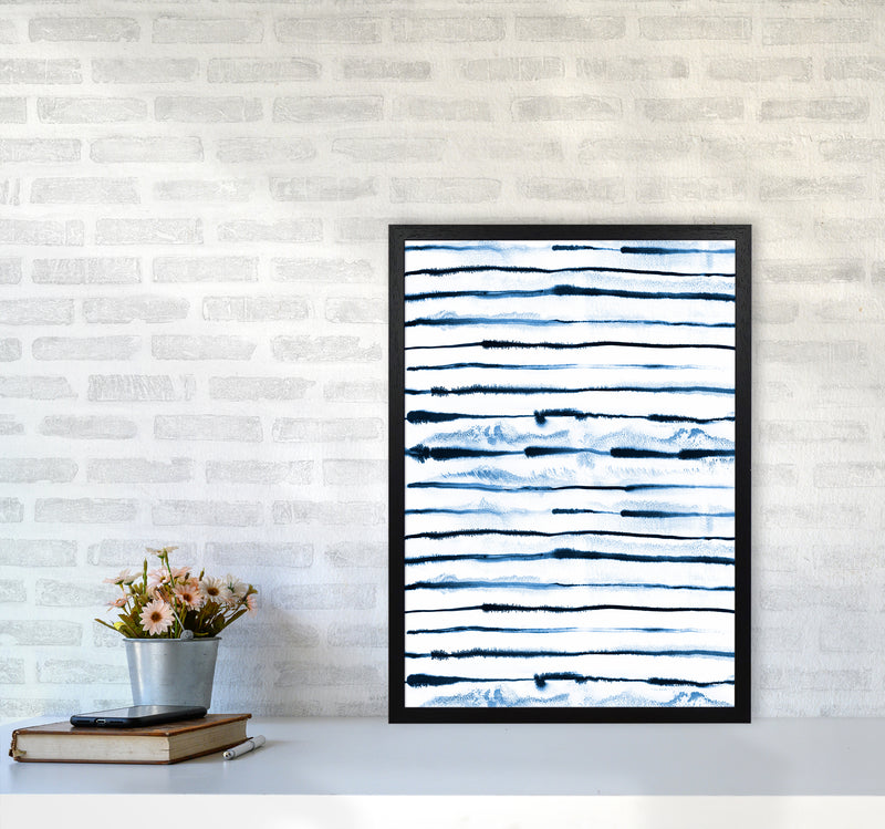 Electric Ink Lines White Abstract Art Print by Ninola Design A2 White Frame