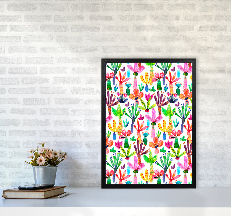 Palms Kids Garden Abstract Art Print by Ninola Design A2 White Frame