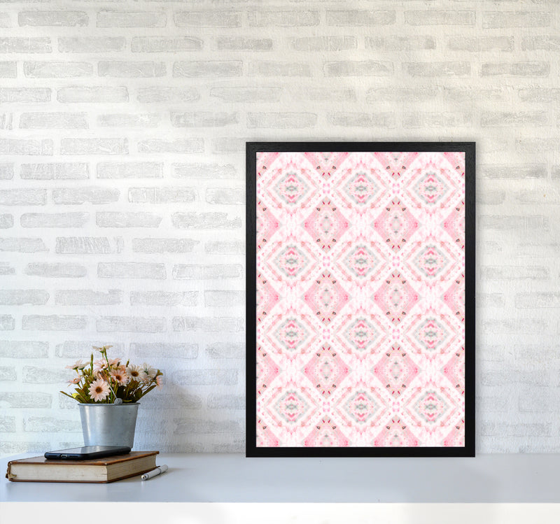Boho Shibori Pink Abstract Art Print by Ninola Design A2 White Frame