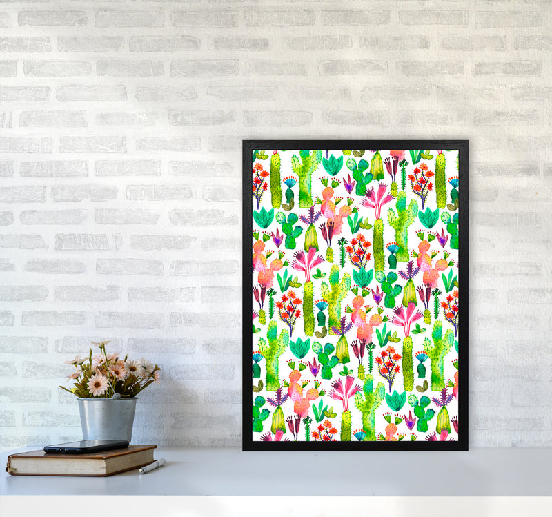 Cacti Garden Abstract Art Print by Ninola Design A2 White Frame