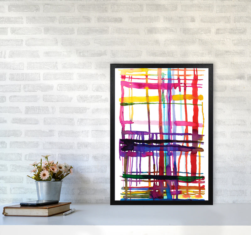 Loom Telar Abstract Art Print by Ninola Design A2 White Frame