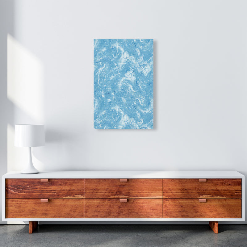 Abstract Dripping Painting Blue Abstract Art Print by Ninola Design A2 Canvas