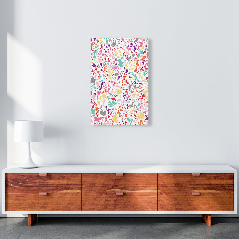 Splatter Dots Multicolored Abstract Art Print by Ninola Design A2 Canvas