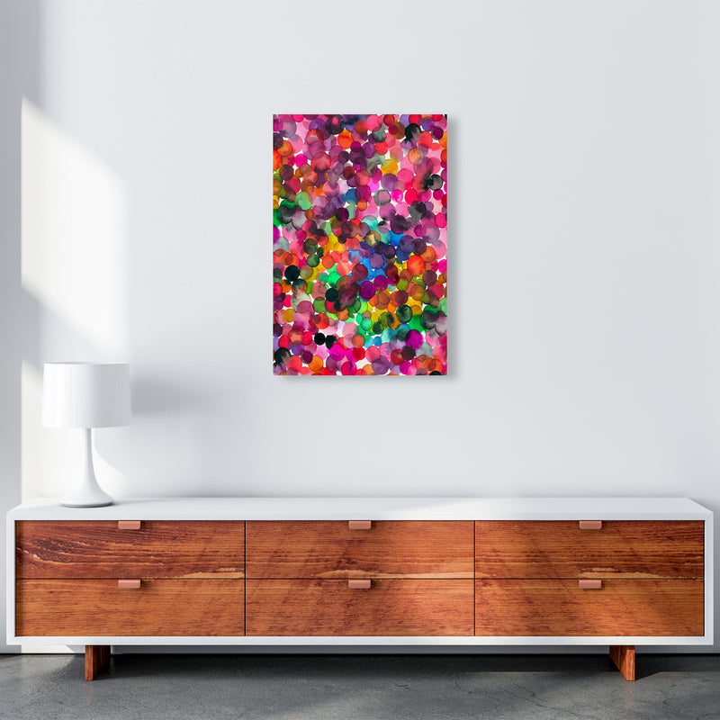 Overlapped Watercolor Dots Abstract Art Print by Ninola Design A2 Canvas