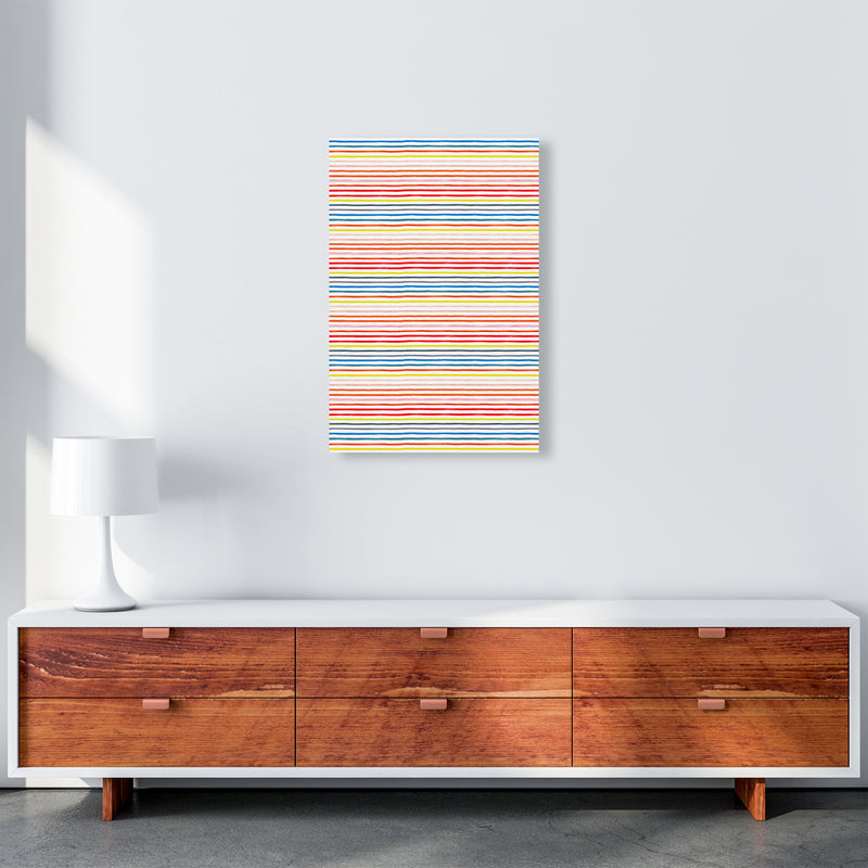 Marker Colorful Stripes Abstract Art Print by Ninola Design A2 Canvas