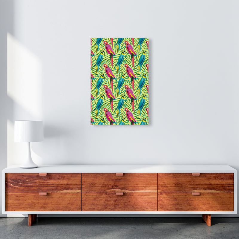 Tropical Parrots Palms Abstract Art Print by Ninola Design A2 Canvas