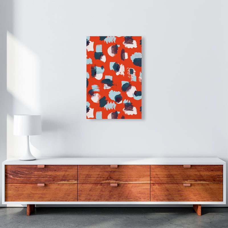 Abstract Stains Coral Abstract Art Print by Ninola Design A2 Canvas