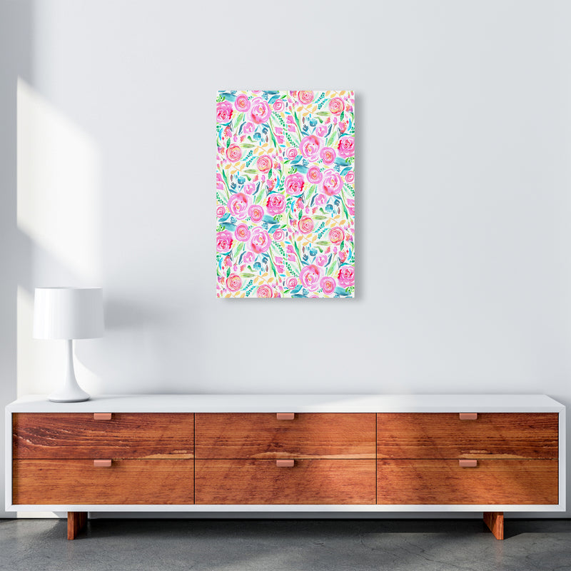 Spring Days Pink Abstract Art Print by Ninola Design A2 Canvas