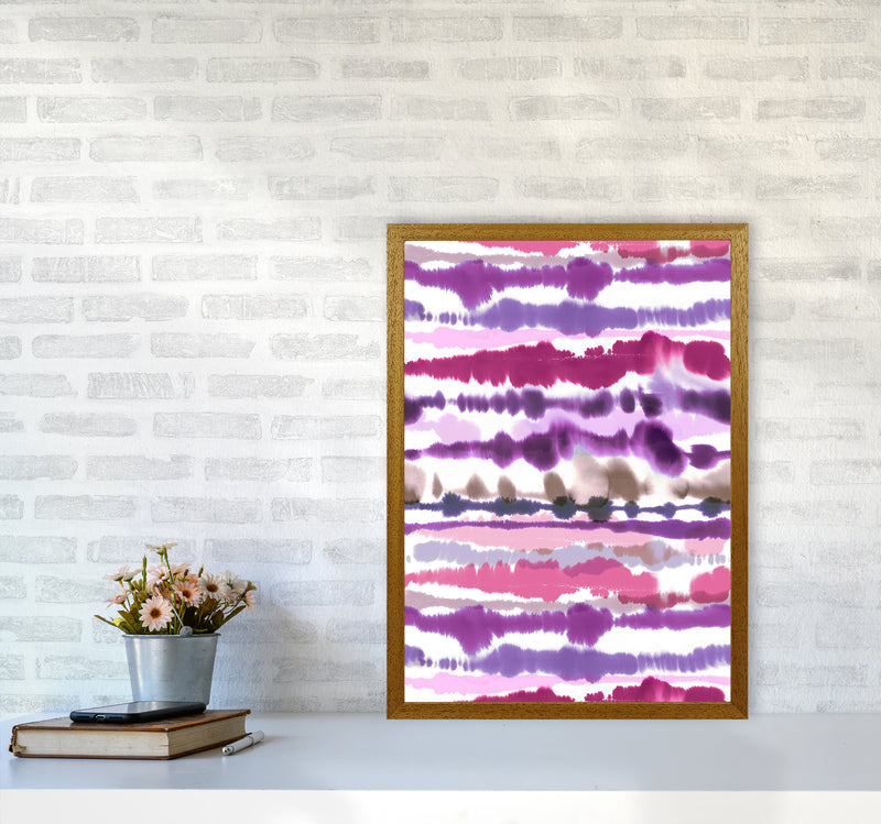Soft Nautical Watercolor Lines Pink Abstract Art Print by Ninola Design A2 Print Only