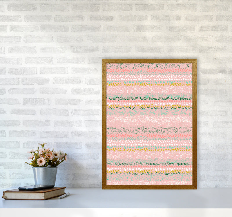 Little Textured Minimal Dots Pink Abstract Art Print by Ninola Design A2 Print Only