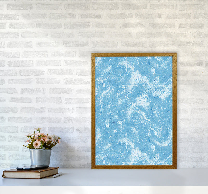 Abstract Dripping Painting Blue Abstract Art Print by Ninola Design A2 Print Only
