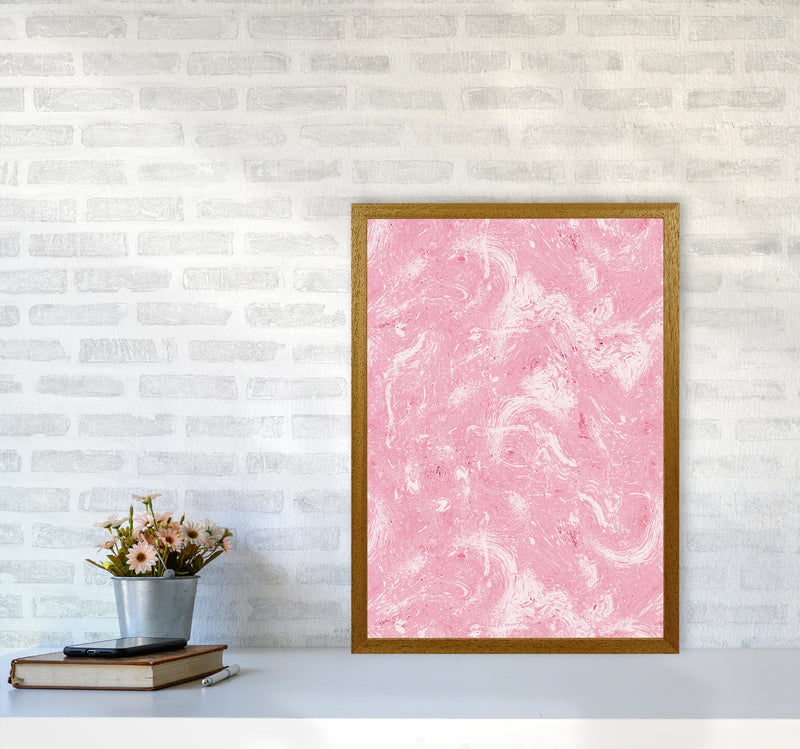Abstract Dripping Painting Pink Abstract Art Print by Ninola Design A2 Print Only
