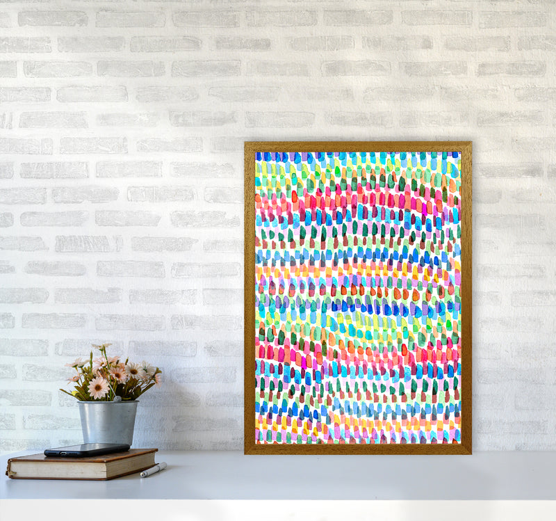 Artsy Strokes Stripes Colorful Abstract Art Print by Ninola Design A2 Print Only