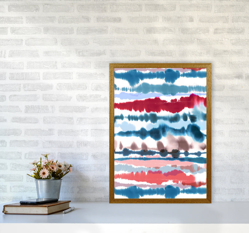 Soft Nautical Watercolor Lines Abstract Art Print by Ninola Design A2 Print Only