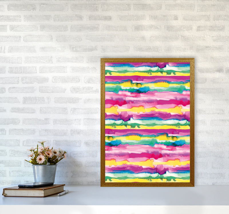 Gradient Tropical Color Lines Abstract Art Print by Ninola Design A2 Print Only