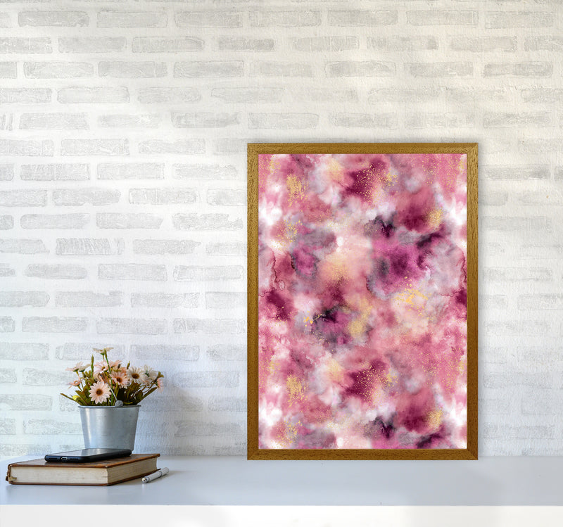 Smoky Marble Watercolor Pink Abstract Art Print by Ninola Design A2 Print Only