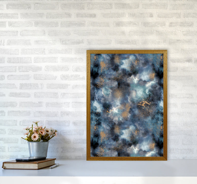 Smoky Marble Watercolor Dark Abstract Art Print by Ninola Design A2 Print Only