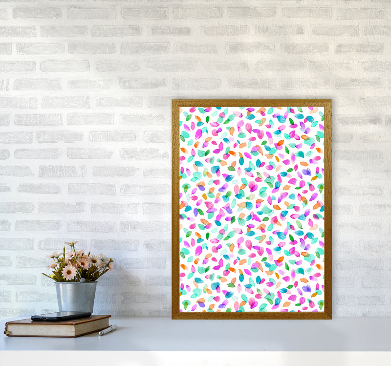 Minimal Flower Petals Pink Abstract Art Print by Ninola Design A2 Print Only