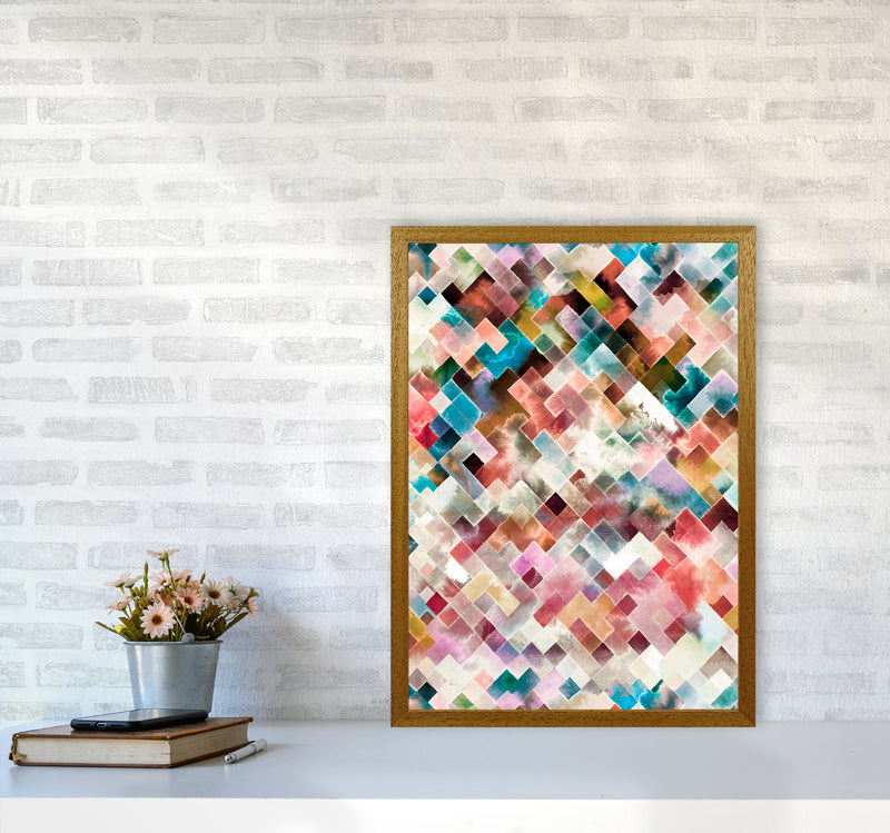 Moody Geometry Multi White Abstract Art Print by Ninola Design A2 Print Only