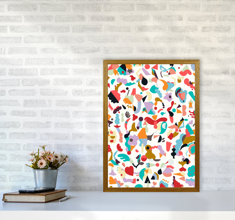 Dreamy Animal Shapes White Abstract Art Print by Ninola Design A2 Print Only