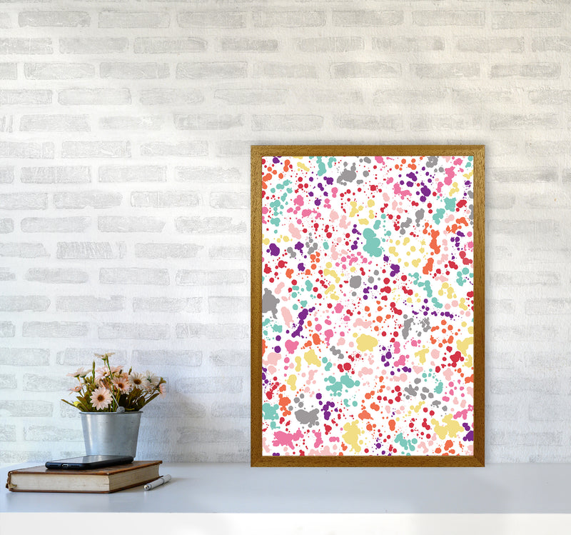 Splatter Dots Multicolored Abstract Art Print by Ninola Design A2 Print Only