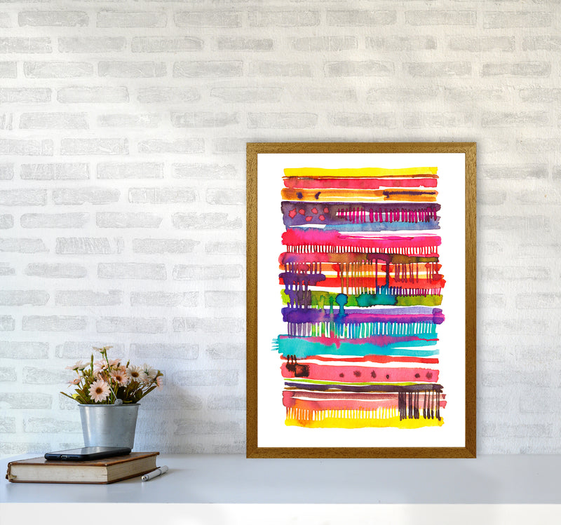 Irregular Watercolor Lines Abstract Art Print by Ninola Design A2 Print Only