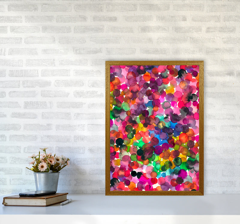 Overlapped Watercolor Dots Abstract Art Print by Ninola Design A2 Print Only