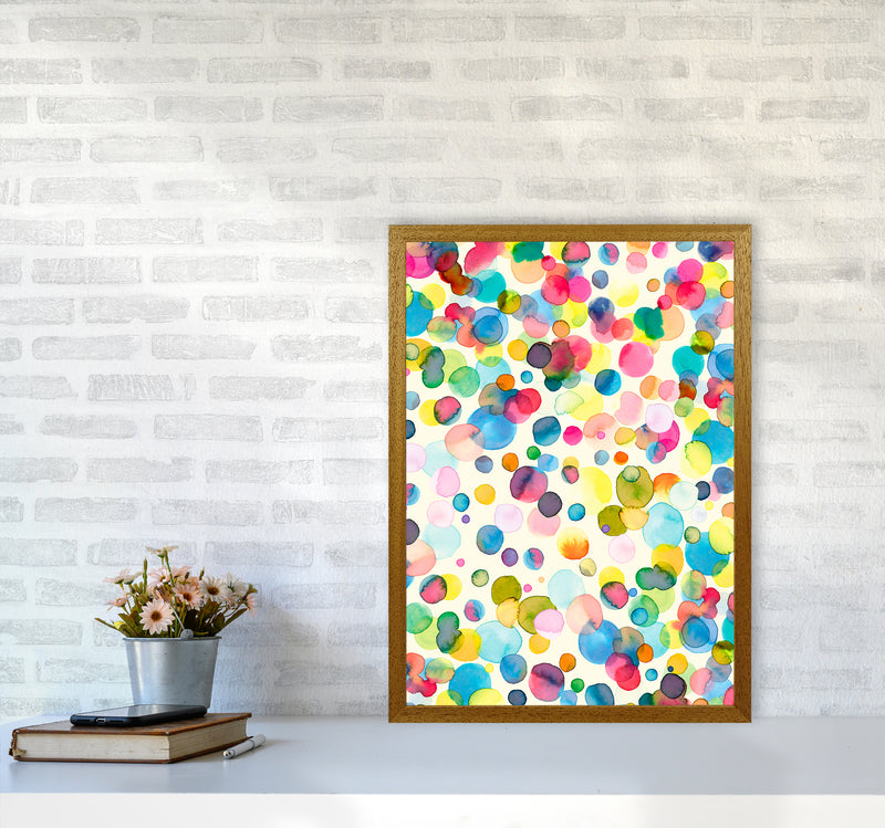 Watercolor Colorful Drops Abstract Art Print by Ninola Design A2 Print Only