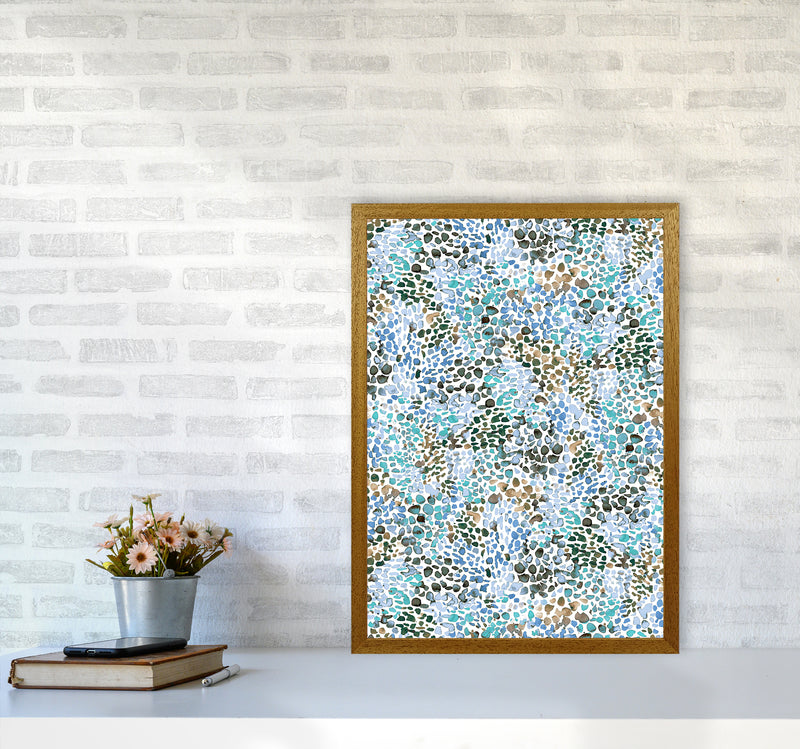 Speckled Watercolor Blue Abstract Art Print by Ninola Design A2 Print Only
