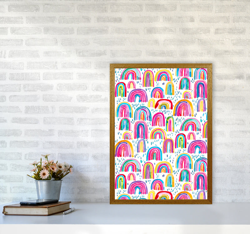 Cute Watercolor Rainbows Abstract Art Print by Ninola Design A2 Print Only