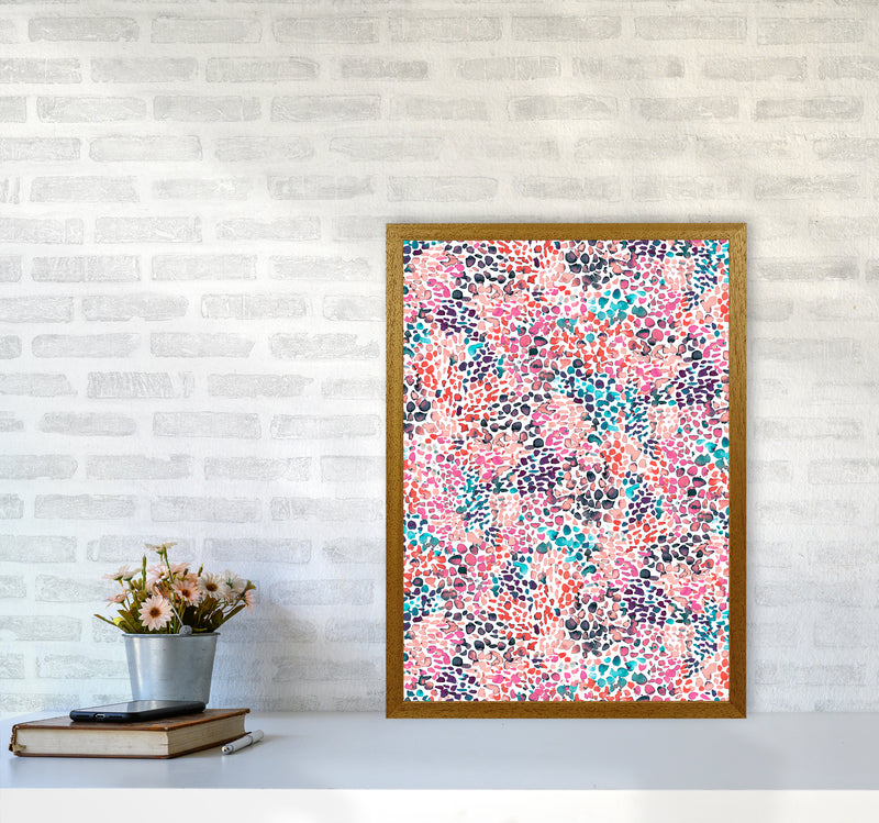 Speckled Watercolor Pink Abstract Art Print by Ninola Design A2 Print Only