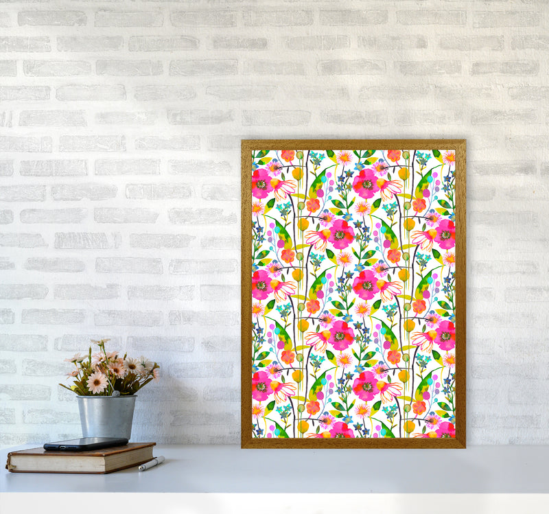 Happy Spring Flowers Abstract Art Print by Ninola Design A2 Print Only