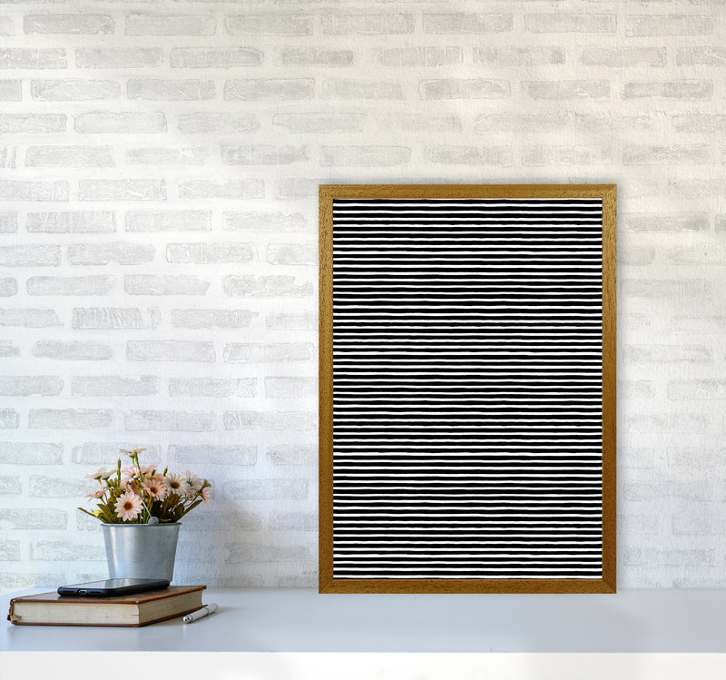 Marker Black Stripes Abstract Art Print by Ninola Design A2 Print Only