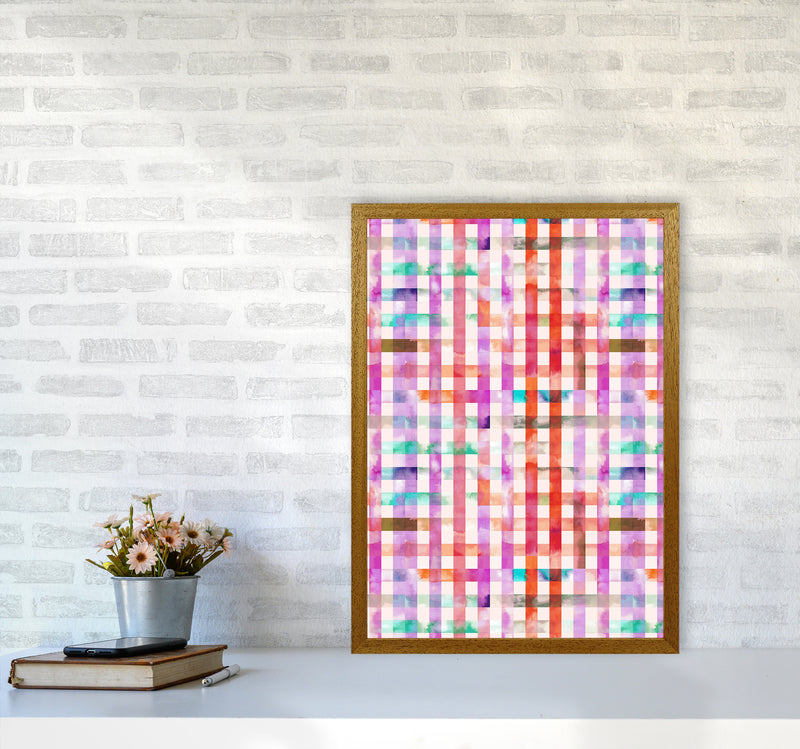 Gingham Vichy Pink Abstract Art Print by Ninola Design A2 Print Only